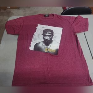 Cross Colours - Tupac Shakur T-shirt - Red - Men's Large